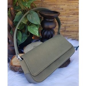 Liz Claiborne Suede Olive Green Hand Bag Purse